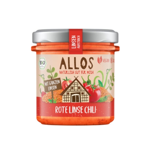 Allos Brotaufstrich Rote Linse Chili BIO 140g vegan